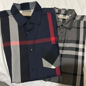 Burberry size small Bundle men Check shirts.